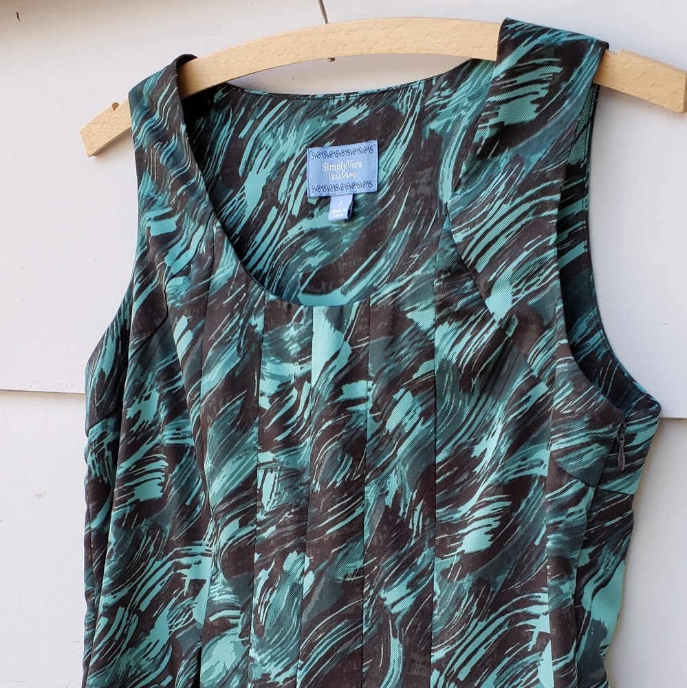 Simply Vera Wang Emerald Patterned Shift Dress - image 2